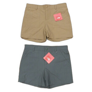 The North Face Duck Green and Kelp Tan Girl's Shorts Lot of 2 Size Large NWT